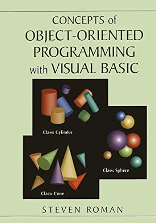 concepts of object oriented programming with visual basic corrected edition steven roman 0387948899,