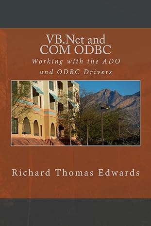 vb net and com odbc working with the ado and odbc drivers 1st edition richard thomas edwards 1725940647,