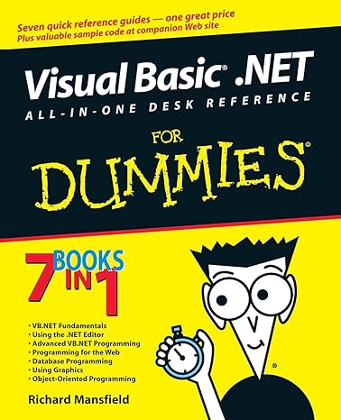 visual basic net all in one desk ref for dummies 1st edition richard mansfield 0764525794, 978-0764525797