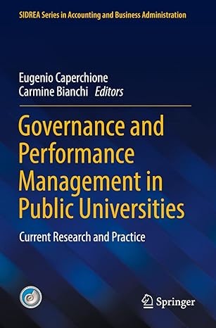 governance and performance management in public universities current research and practice 1st edition