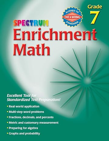 spectrum enrichment math grade 7 workbook edition spectrum 0769663370, 978-0769663371