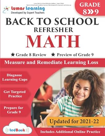 lumos back to school refresher tedbook grade 9 math back to school book to address summer slide designed for