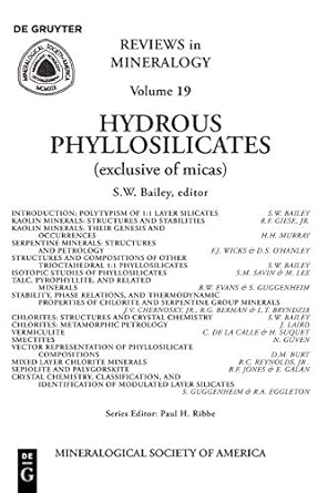 hydrous phyllosilicates 1st edition s w bailey 0939950235, 978-0939950232