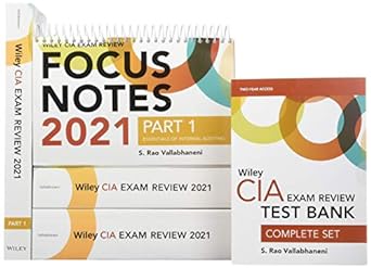 wiley cia exam review 2021 focus notes + test bank complete set 1st edition s rao vallabhaneni 1119763525,