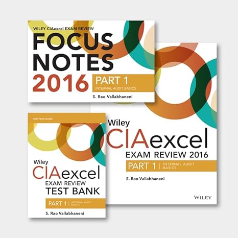 wiley ciaexcel exam review + test bank + focus notes 2016 part 1 internal audit basics set 7th edition s rao
