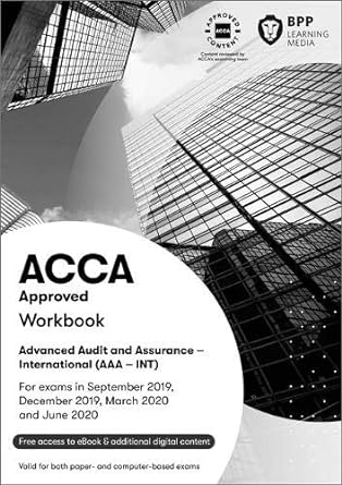 acca advanced audit and assurance workbook 1st edition bpp learning media 1509723684, 978-1509723683