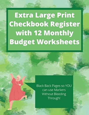 extra large checkbook register with 12 monthly budget worksheets 1st edition low vision media group b0b92rbkc4