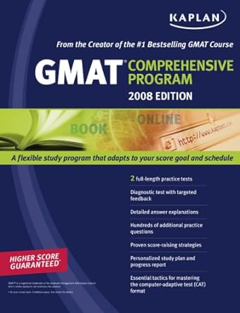 kaplan gmat 2008 comprehensive program revised edition kaplan 1419551302, 978-1419551307