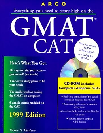 arco everything you need to score high on the gmat cat 1999 1st edition thomas h. martinson 0028624955,