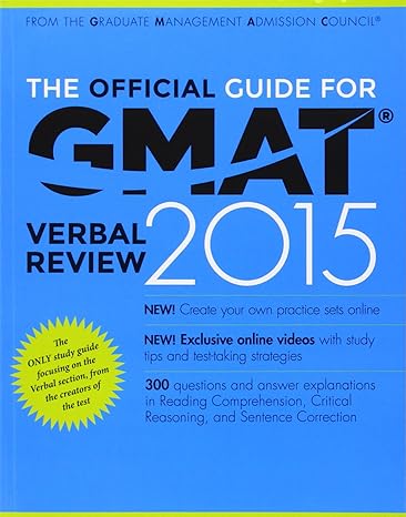 the official guide for gmat verbal review 2015 with online question bank and exclusive video + website 3rd