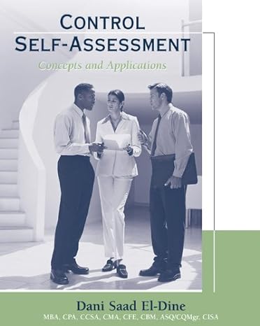control self assessment concepts and applications 1st edition dani saad el-dine 0324226012, 978-0324226010