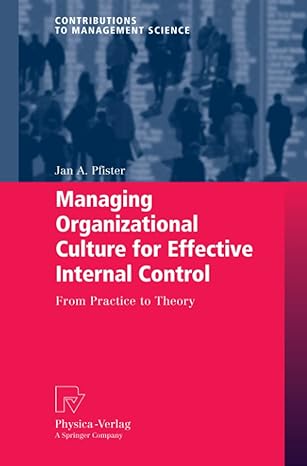 managing organizational culture for effective internal control from practice to theory 2009 edition jan
