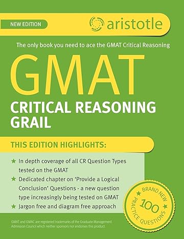 gmat critical reasoning grail 1st edition aristotle prep 9350872854, 978-9350872857