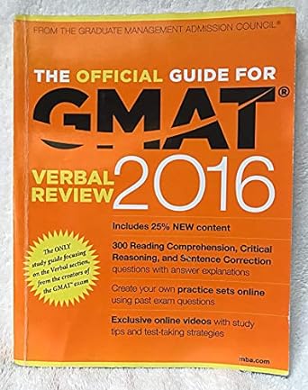 the official guide for gmat verbal review 20 with online question bank and exclusive video 4th edition gmac