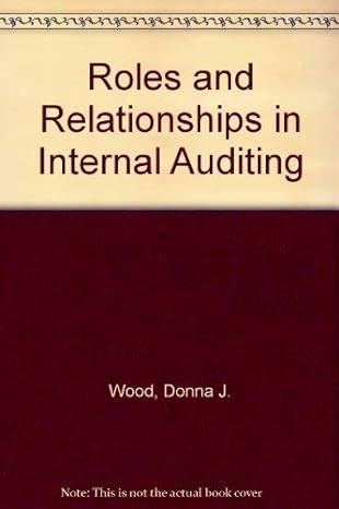 roles and relationships in internal auditing 1st edition donna j. wood 089413194x, 978-0894131943