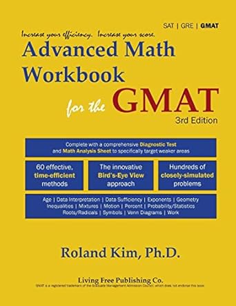 advanced math for the gmat 1st edition roland y kim 108798632x, 978-1087986326