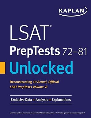 lsat preptests 72 81 unlocked 1st edition kaplan test prep 1506249159, 978-1506249155