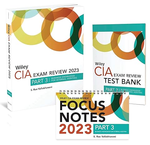 wiley cia 2023 part 3 exam review + test bank + focus notes practice of internal auditing set 1st edition s.