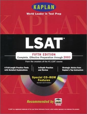 kaplan lsat with cd rom fifth edition higher score guaranteed 5th edition kaplan b00a1920nu