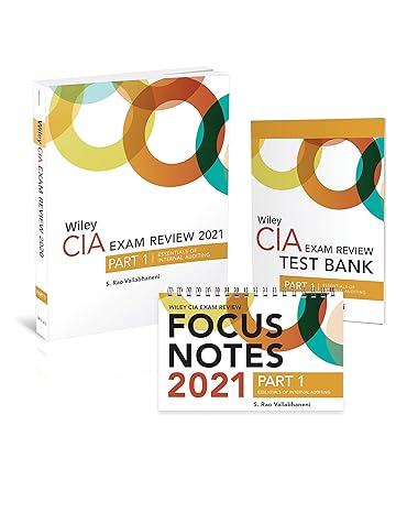 wiley cia exam review 2021 + test bank + focus notes part 1 essentials of internal auditing set 1st edition