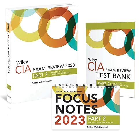 wiley cia 2023 part xam review + test bank + focus notes practice of internal auditing set 1st edition s. rao