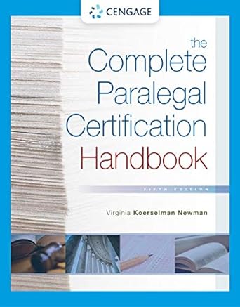 the complete paralegal certification handbook 5th edition virginia koerselman newman 1337798878,