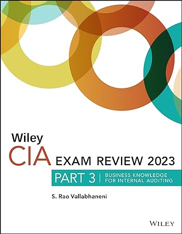 wiley cia exam review 2023 part 3 business knowledge for internal auditing 1st edition s. rao vallabhaneni
