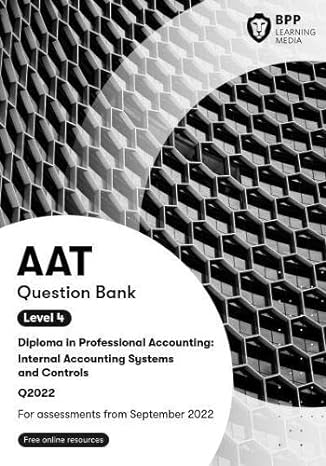 aat internal accounting systems and controls question bank 1st edition  1509740767, 978-1509740765