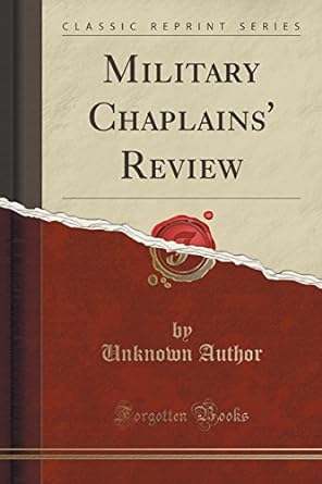 military chaplains review 1st edition unknown 133141833x, 978-1331418337