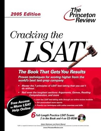 cracking the lsat with sample tests on cd rom 2005 edition book and cd-rom edition princeton review