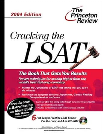 cracking the lsat with sample tests on cd rom 2004 book and cd-rom edition princeton review 0375763260,
