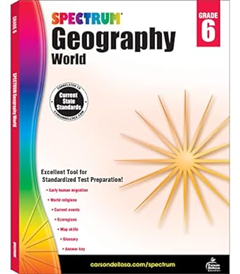 spectrum grade 6 geography workbook 6th grade workbook covering international current events world religions