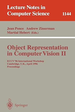object representation in computer vision ii eccv 96 international workshop cambridge uk april 13 14 1996