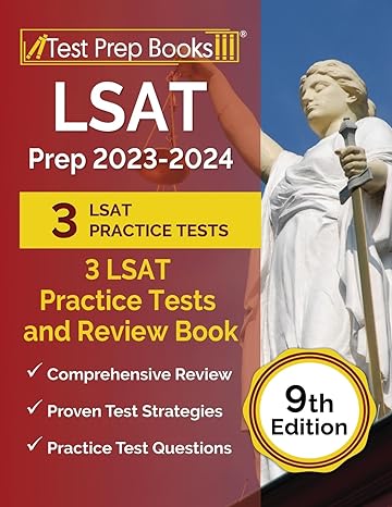 lsat prep 2023 2024 3 lsat practice tests and review book 1st edition joshua rueda 1637759487, 978-1637759486
