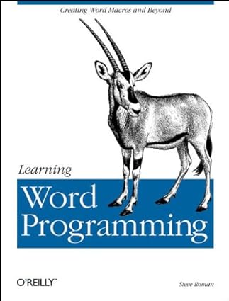 learning word programming creating word macros and beyond 1st edition phd steven roman 1565925246,