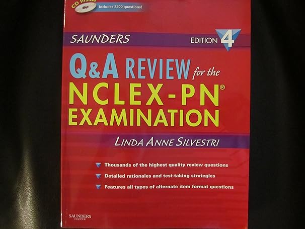 saunders q and a review for the nclex pn examination 4th edition linda anne silvestri phd rn faan 1416062017,