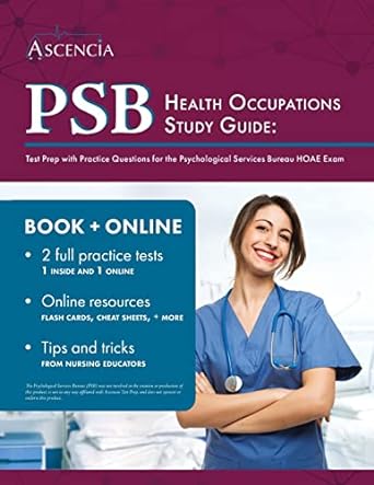 psb health occupations study guide test prep with practice questions for the psychological services bureau