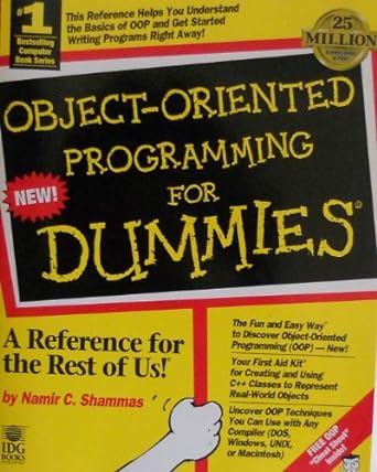 object oriented programming for dummies 1st edition namir clement shammas ,manir c. shammas 1568843321,