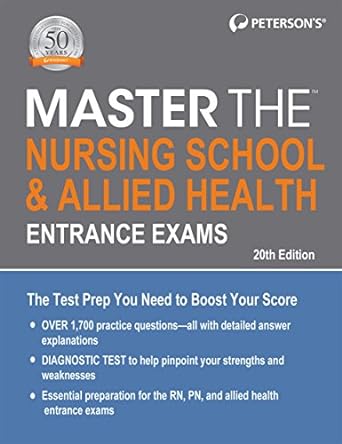 master the nursing school and allied health entrance exams 20th edition petersons 0768943094, 978-0768943092