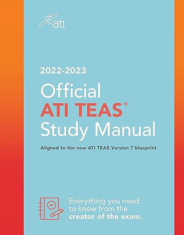 official ati teas study manual 2022 2023 7th edition ati 1565332393, 978-1565332393