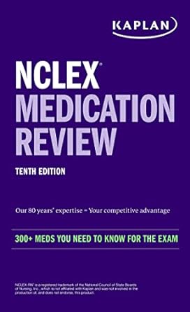 nclex medication review 300+ meds you need to know for the exam 10th edition kaplan nursing 1506289932,