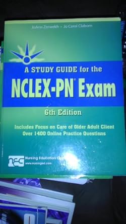 study guide for the nclex pn exam 6th edition joann zerwekh 1892155141, 978-1892155146