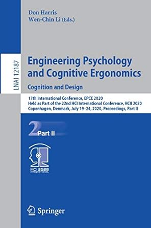 engineering psychology and cognitive ergonomics cognition and design 1st edition don harris ,wen chin li