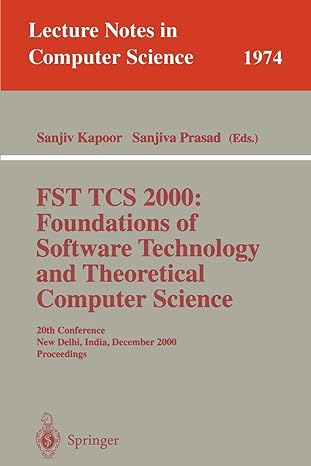 fst tcs 2000 foundations of software technology and theoretical science 20th conference new delhi india