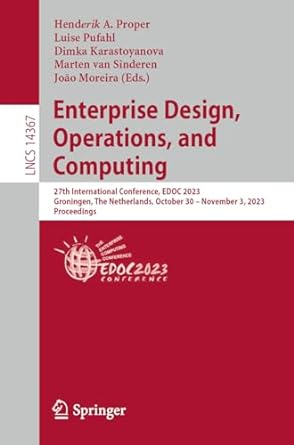 enterprise design operations and computing 27th international conference edoc 2023 groningen the netherlands