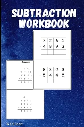 subtraction workbook subtraction problems practice workbook 1st edition wain sami 979-8394081040