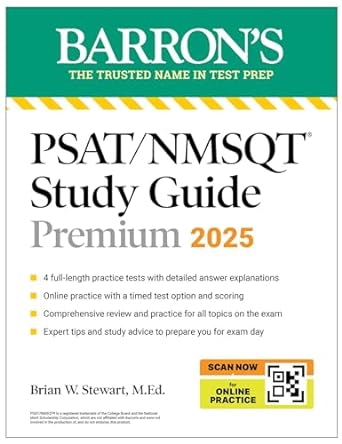 psat/nmsqt premium study guide 2025 2 practice tests + comprehensive review + 200 online drills premium,study