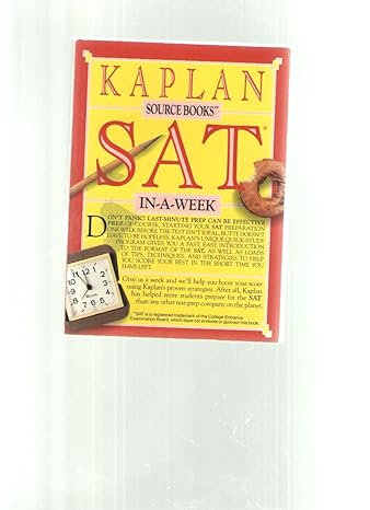 sat in a week 1st edition kaplan test prep 0385310137, 978-0385310130