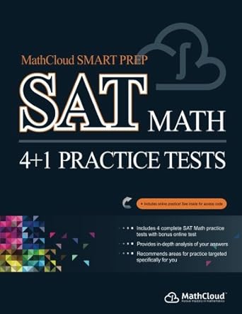 mathcloud smart prep sat math 4+1 practice tests 1st edition mathcloud 1497326109, 978-1497326101