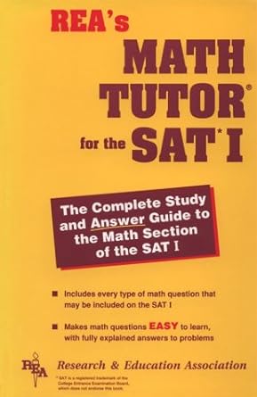 sat math tutor prep 1st edition the editors of rea 0878919627, 978-0878919628